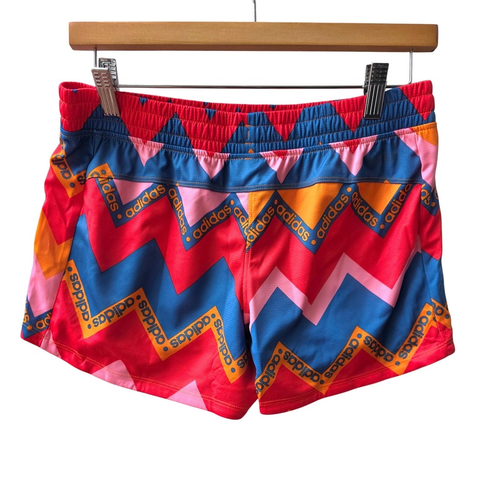adidas x FARM Rio Pacer Running Shorts Small Zigzag Retro Print AEROREADY NWT - Picture 6 of 6